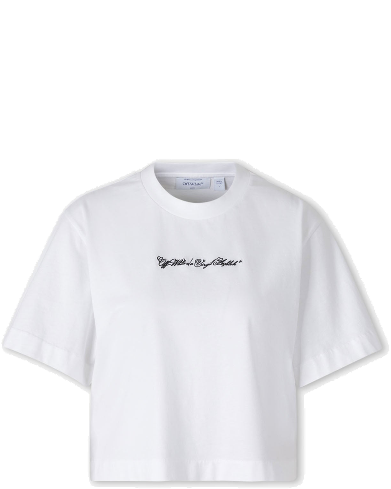 Cropped Crew Neck T-Shirt Off-white оригінал – Купити в Україні