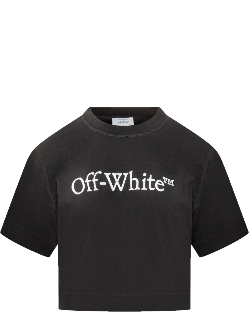 Black Crop T Shirt With White Logo Off-white – Гарантія оригінальності