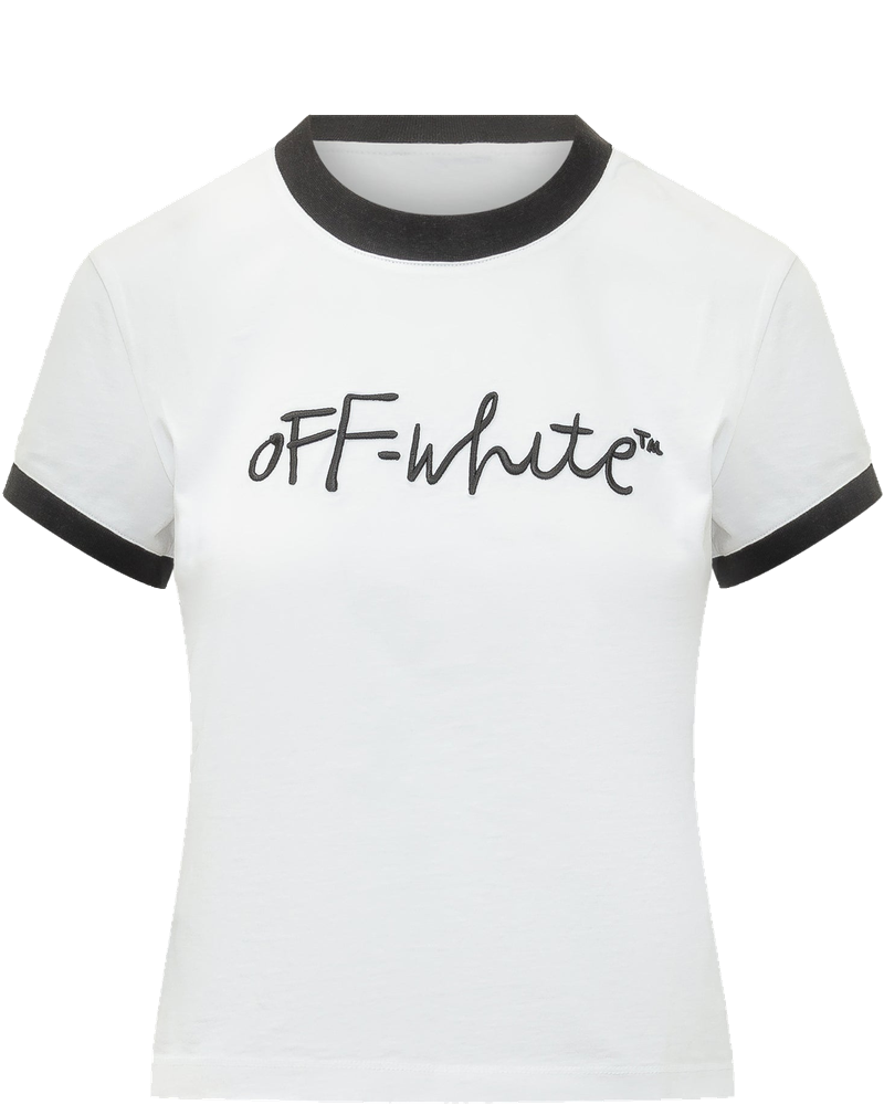 Script Fitted T-Shirt Off-white – Гарантія оригінальності
