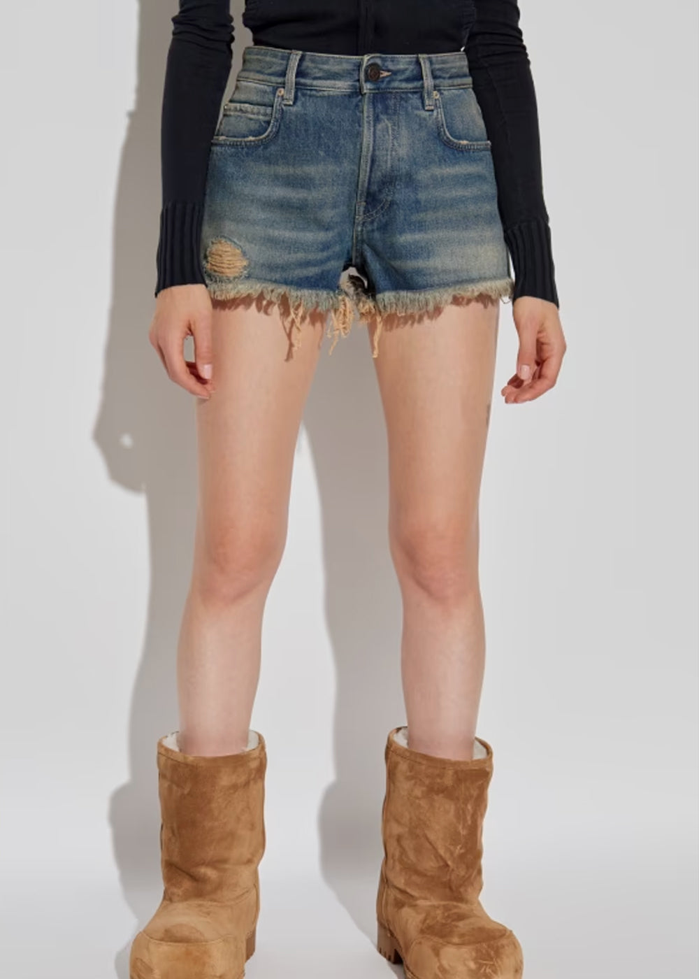 Blue Mini Denim Shorts Balenciaga – Гарантія оригінальності – детальний вид