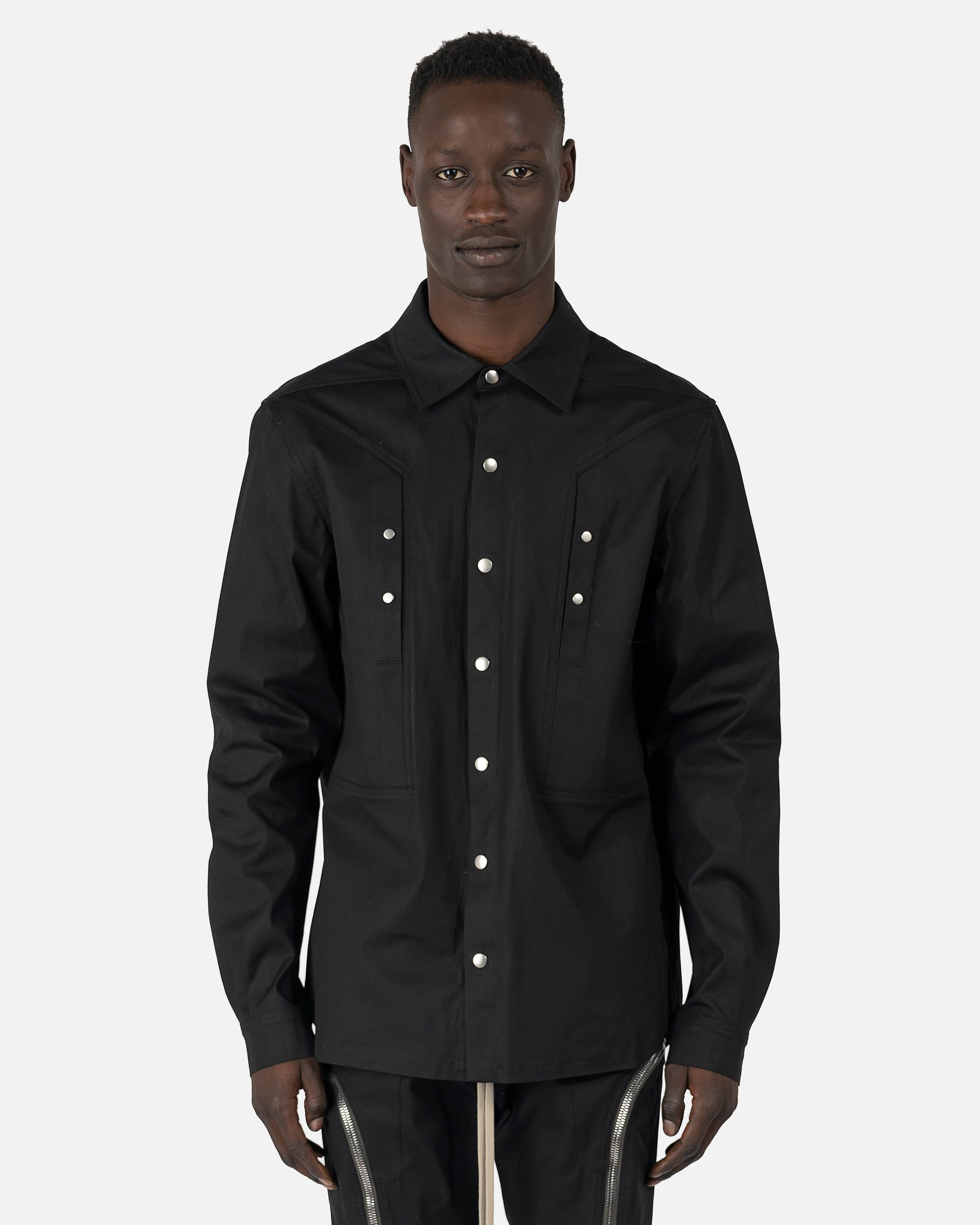 Оригінальна Outershirt In Black Rick owens – боковий вид