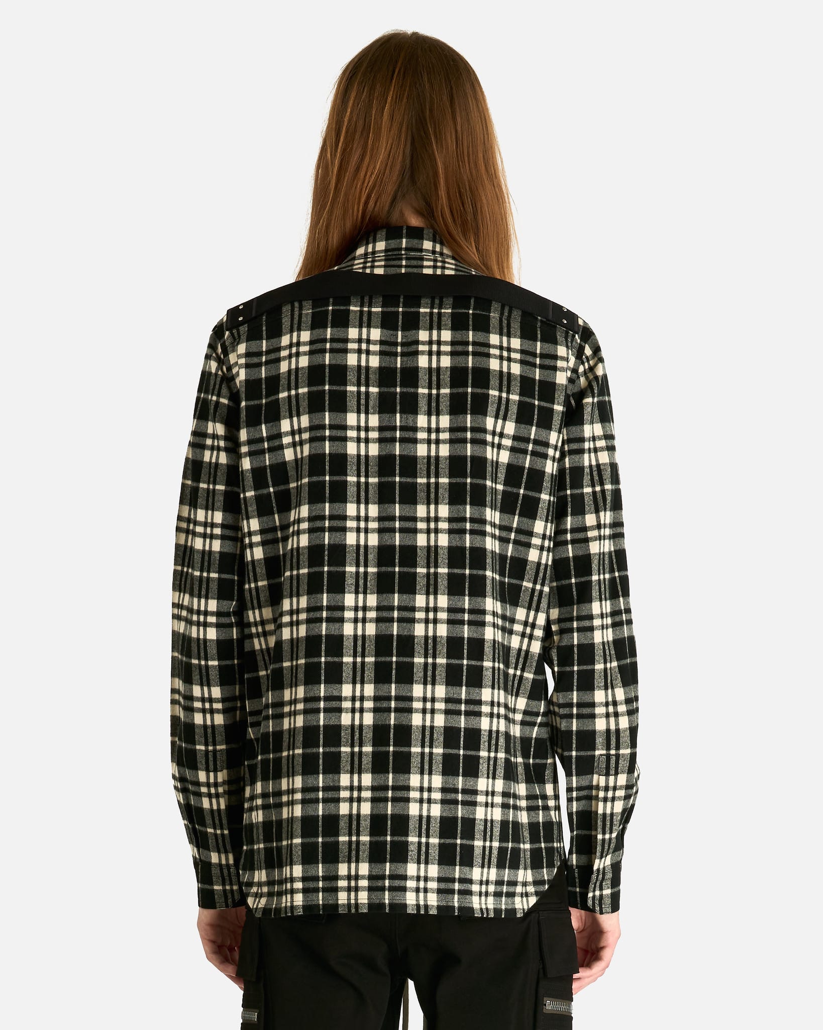 Оригінальна Outershirt In Black Plaid Rick owens – детальний вид