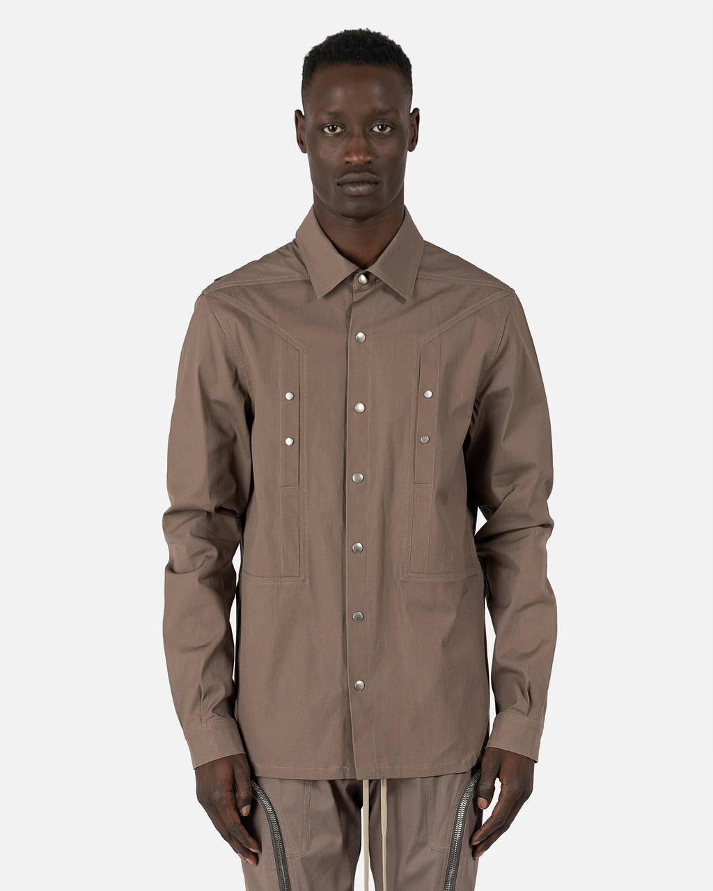 Outershirt In Dust Rick owens – Гарантія оригінальності – боковий вид
