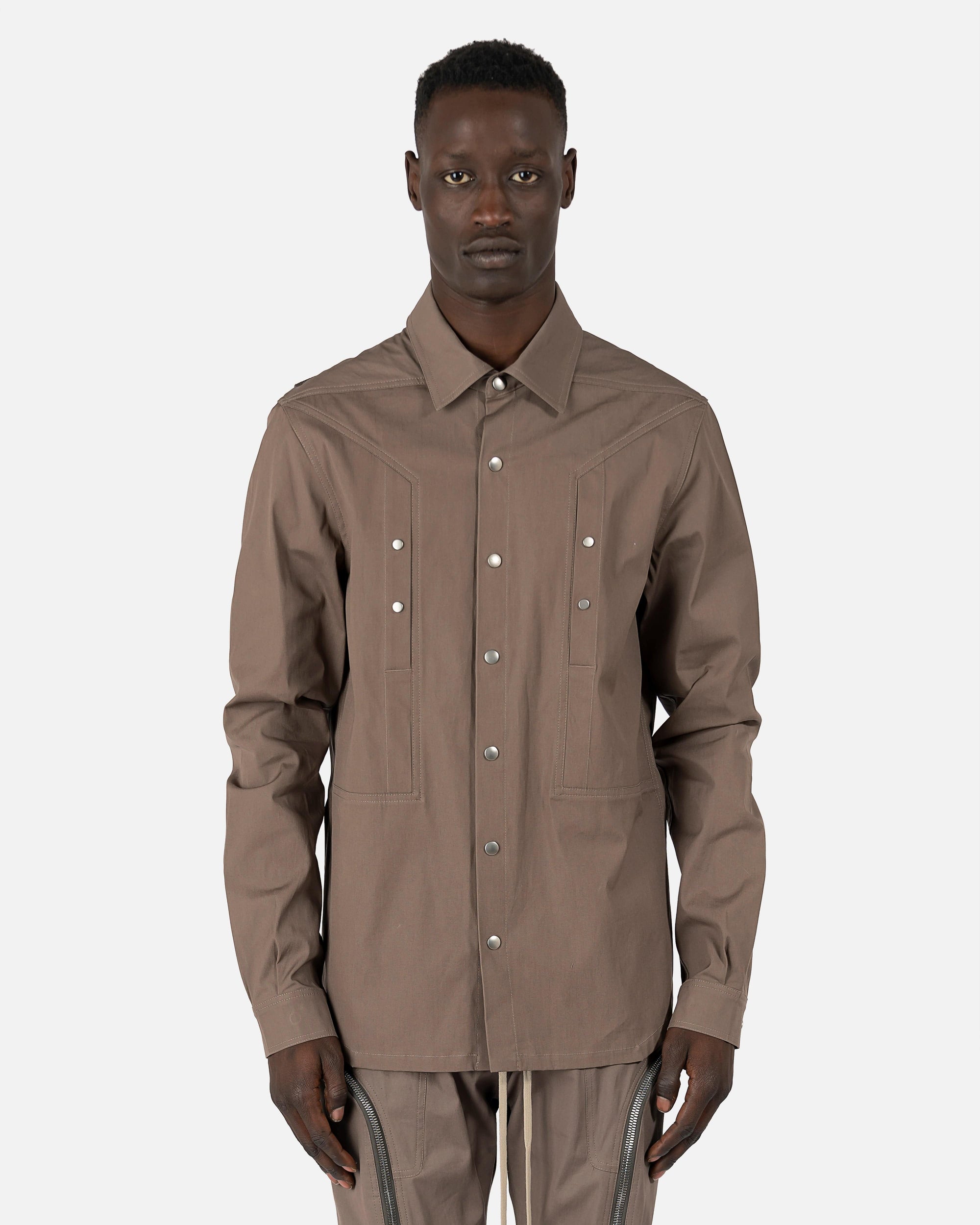 Outershirt In Dust Rick owens – Гарантія оригінальності – боковий вид