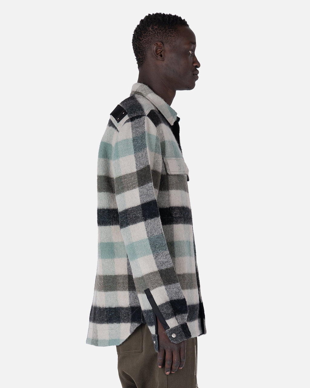 Outershirt In Pearl Plaid Rick owens оригінал – Купити в Україні – вид ззаду