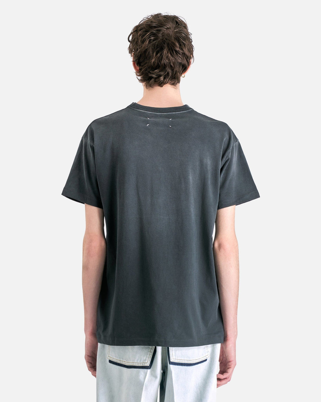Оригінальна Overdyed Treatment Logo T-Shirt In Washed Black Maison margiela – детальний вид