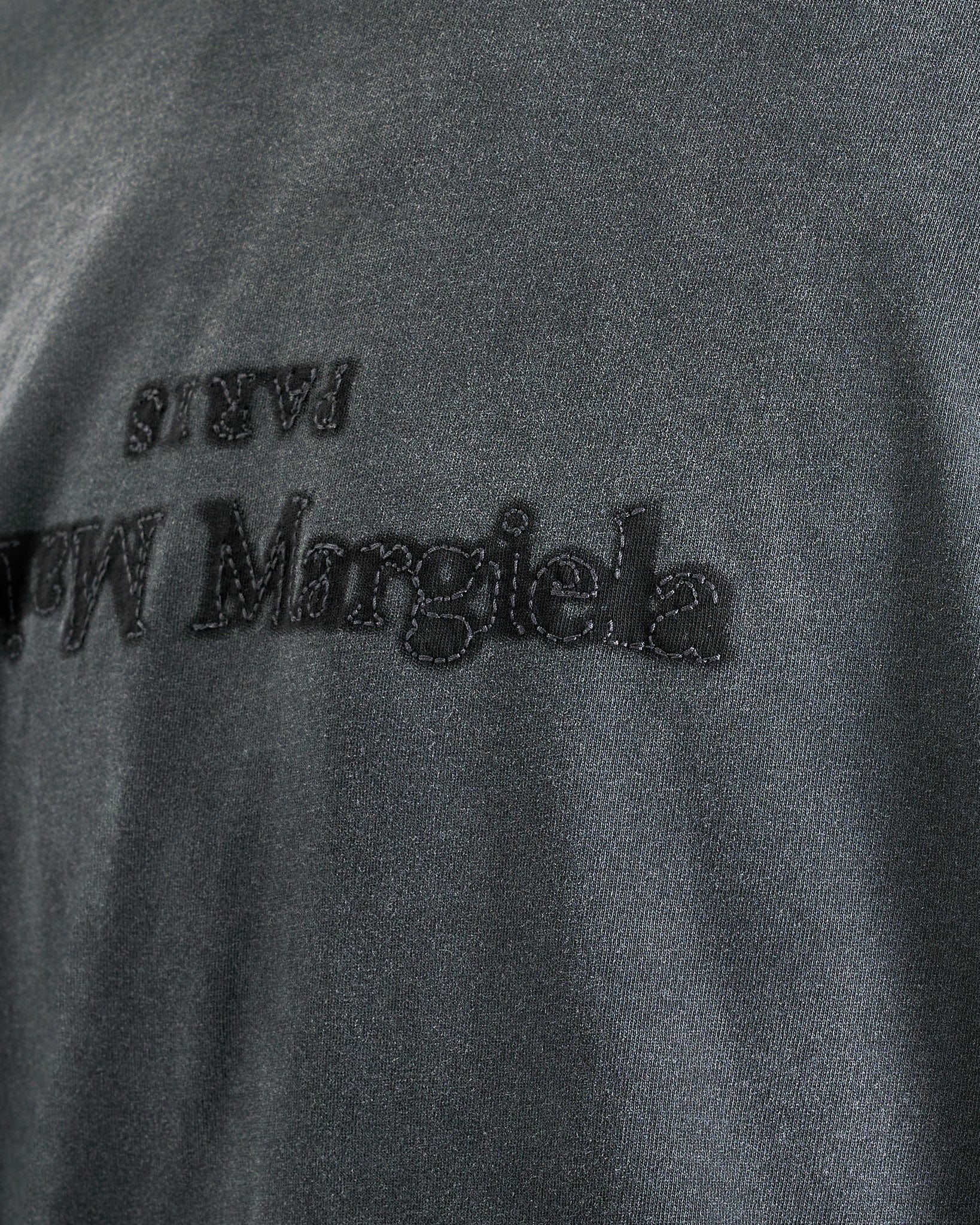Оригінальна Overdyed Treatment Logo T-Shirt In Washed Black Maison margiela – збільшений вид
