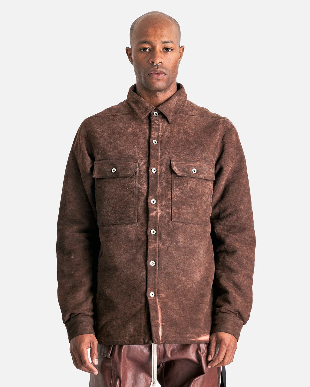 Оригінальна Overshirt In Terra Rick owens – боковий вид
