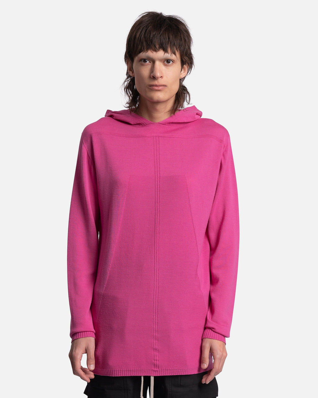 Oversized Geo Hoodie In Hot Pink Rick owens – Гарантія оригінальності – боковий вид