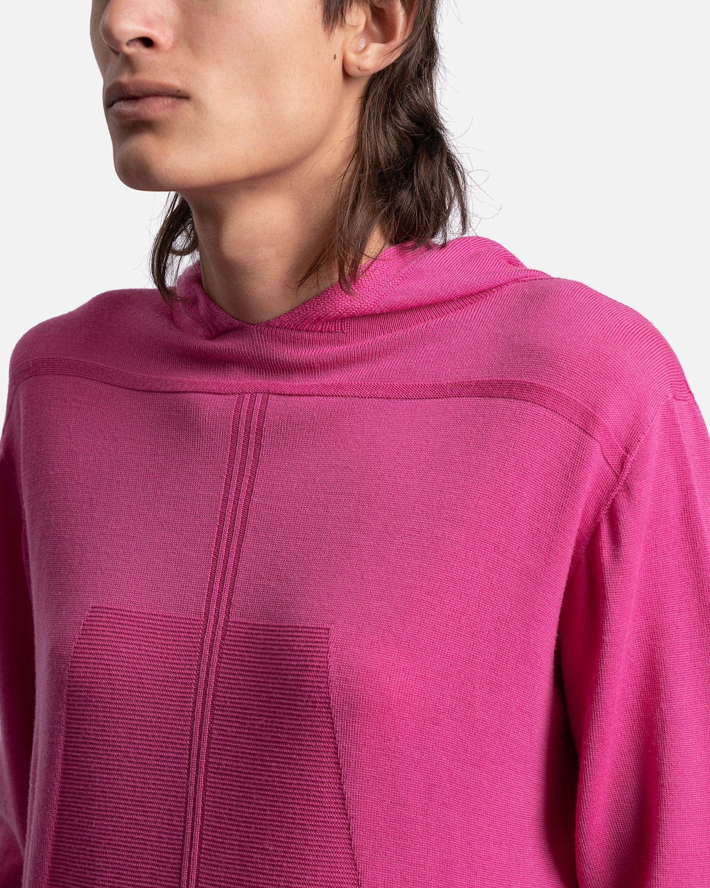 Oversized Geo Hoodie In Hot Pink Rick owens – Гарантія оригінальності – збільшений вид