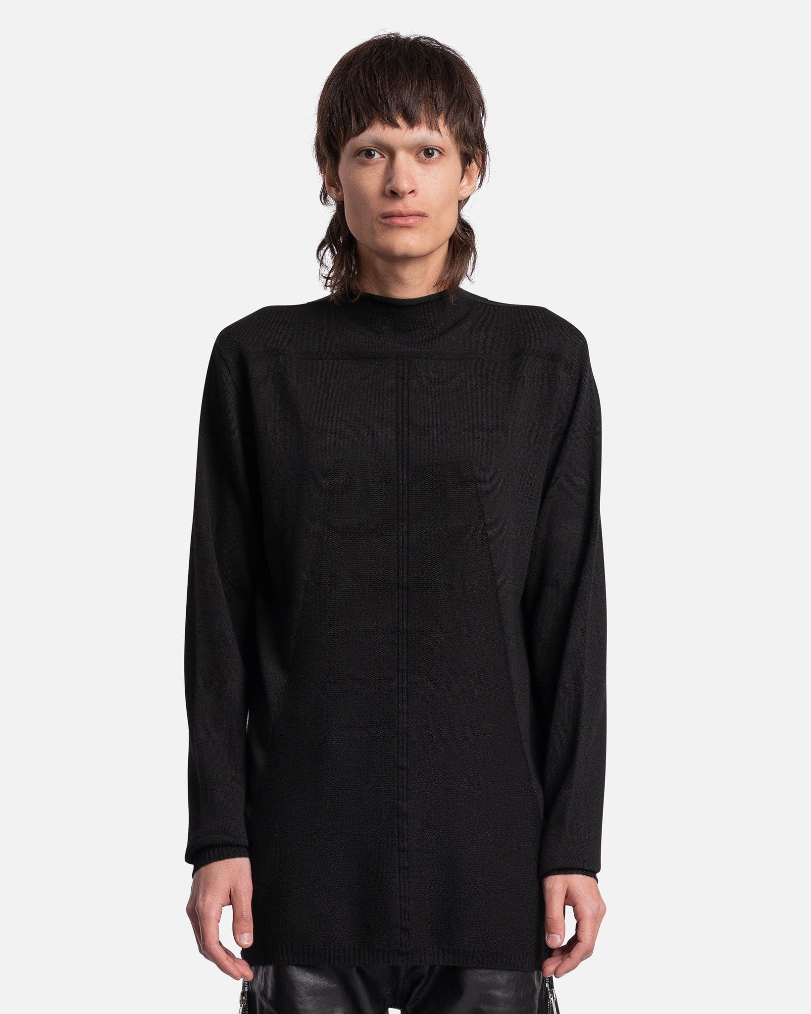 Оригінальна Oversized Geo Round Neck Sweater In Black Rick owens – боковий вид