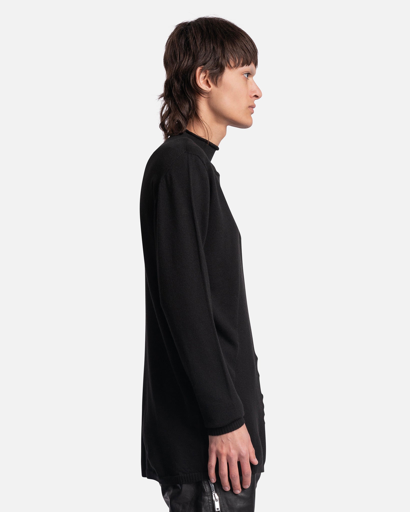 Оригінальна Oversized Geo Round Neck Sweater In Black Rick owens – вид ззаду