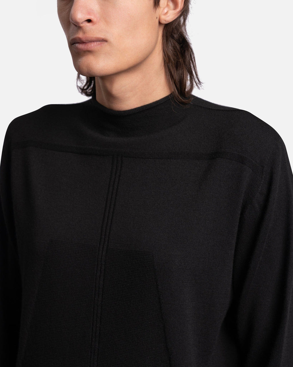 Оригінальна Oversized Geo Round Neck Sweater In Black Rick owens – збільшений вид