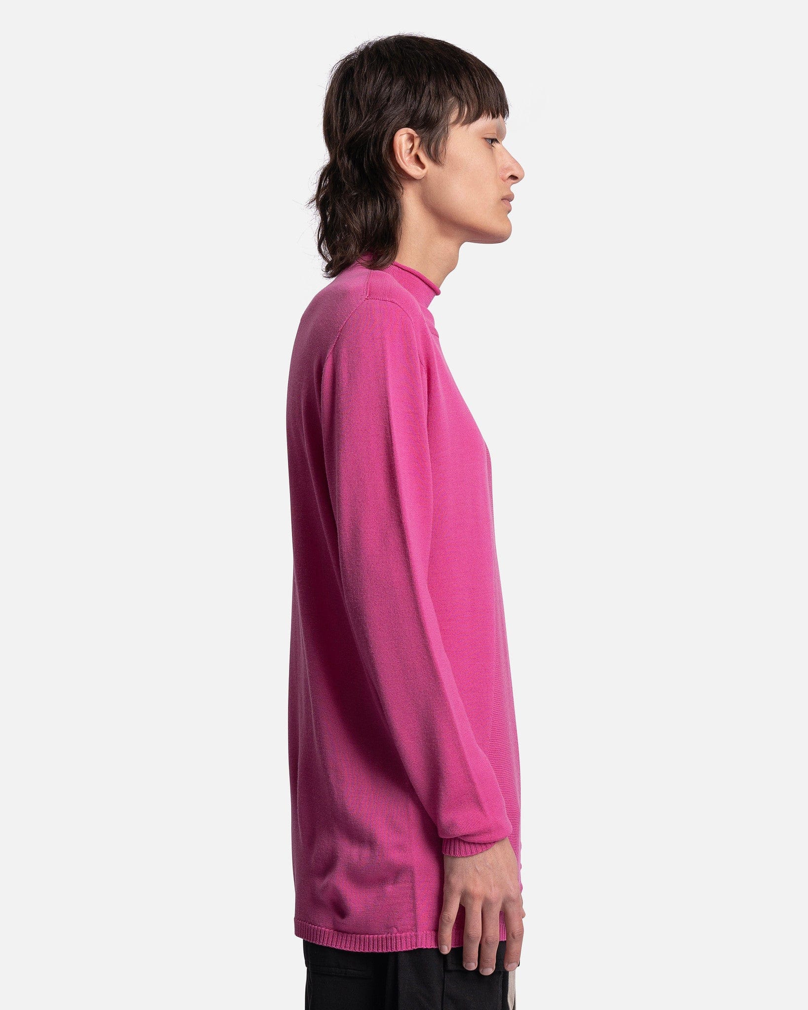 Oversized Geo Round Neck Sweater In Hot Pink Rick owens оригінал – Купити в Україні – вид ззаду