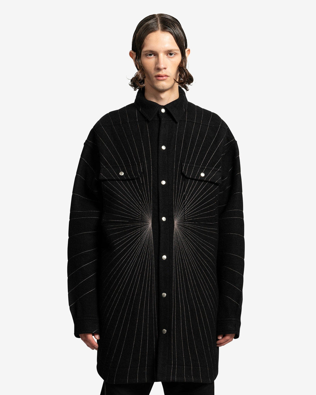 Oversized Outershirt In Black Rick owens – Гарантія оригінальності – боковий вид
