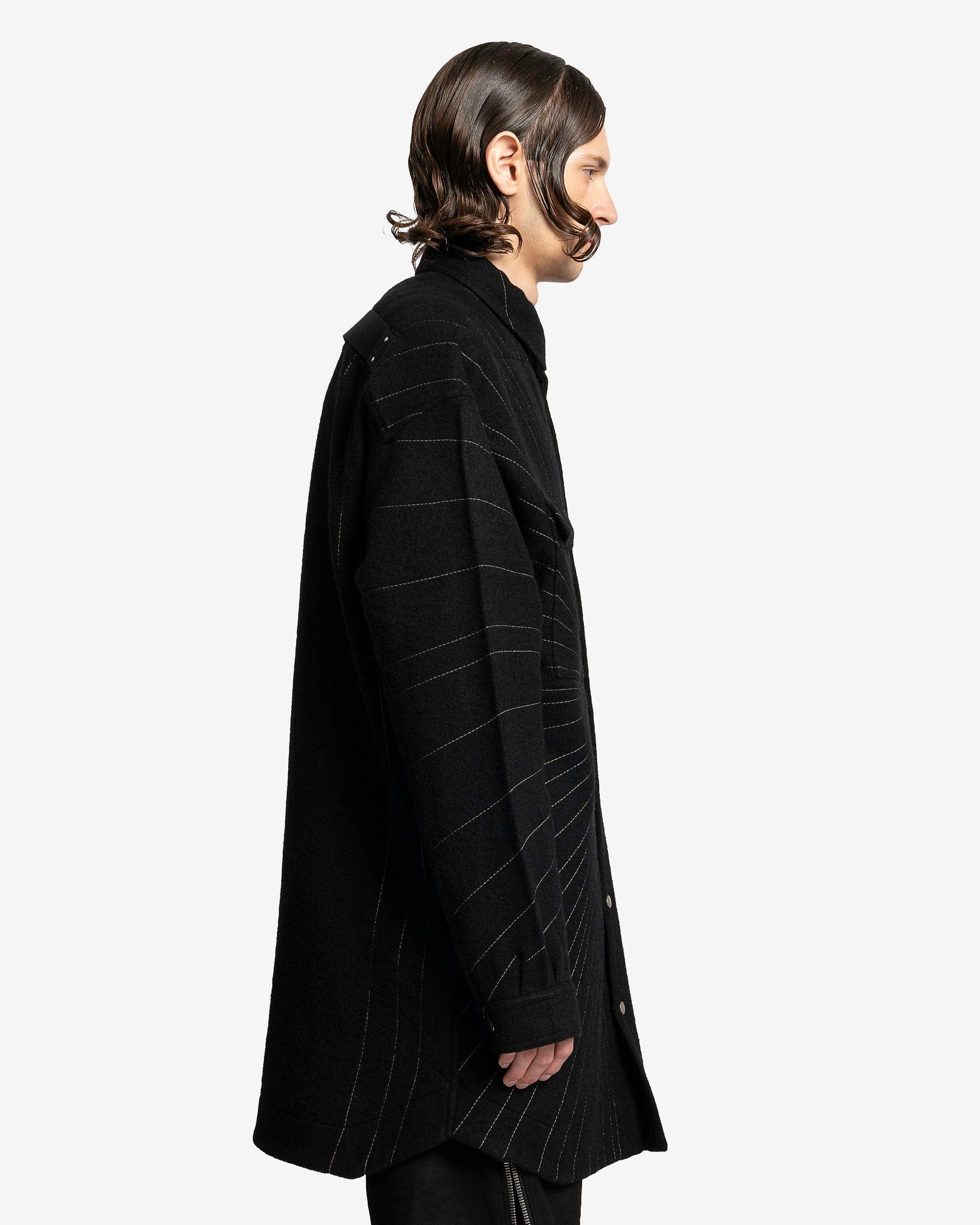 Oversized Outershirt In Black Rick owens – Гарантія оригінальності – вид ззаду