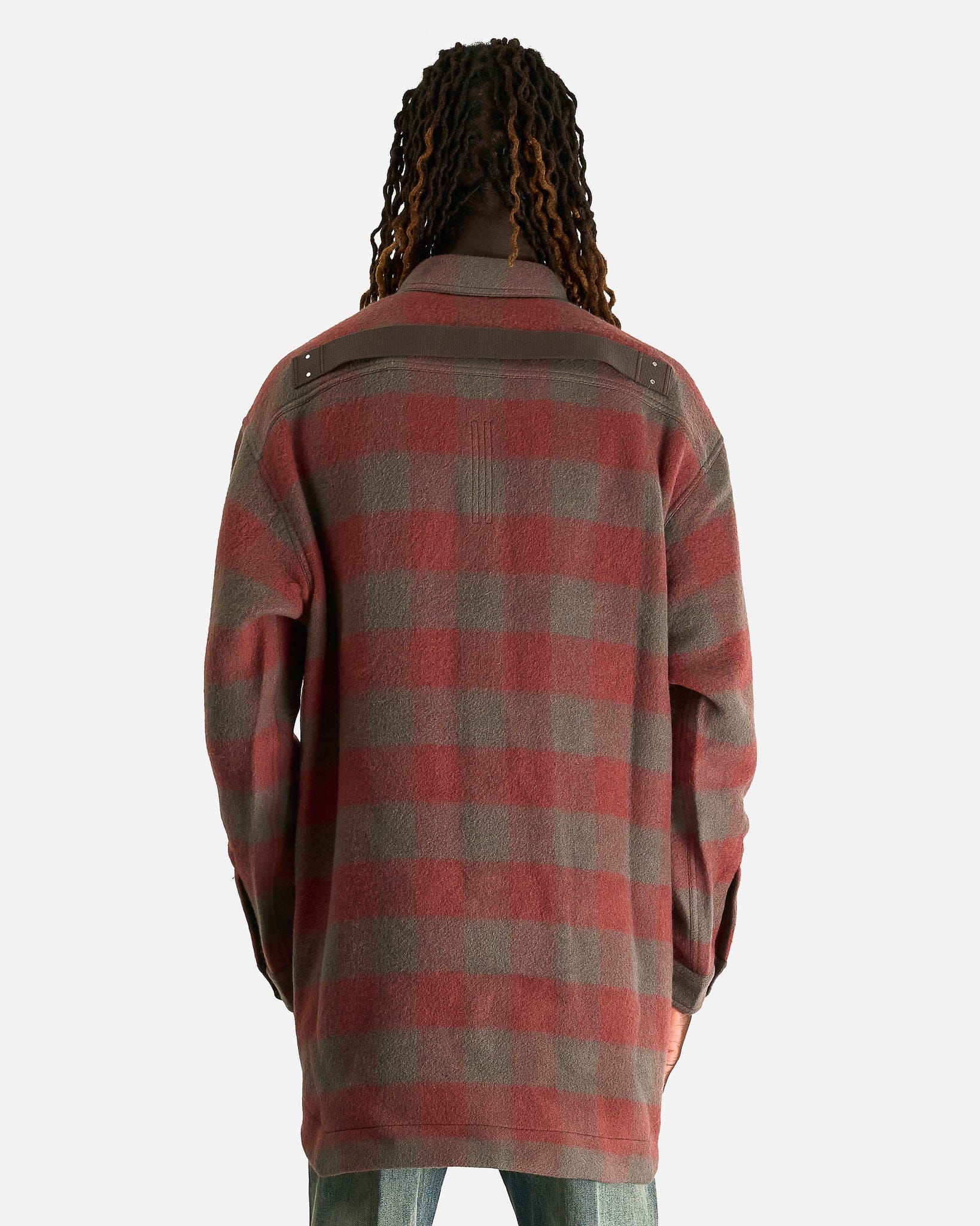Oversized Outershirt In Rosewood Plaid Rick owens оригінал – Купити в Україні – детальний вид