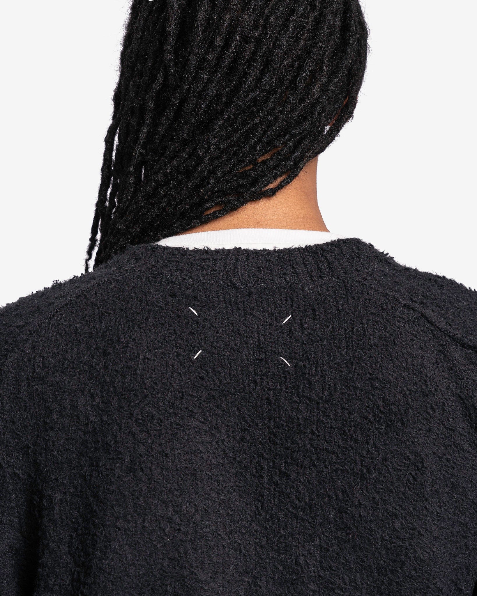 Оригінальна Oversized Piled Cardigan In Black Maison margiela – збільшений вид