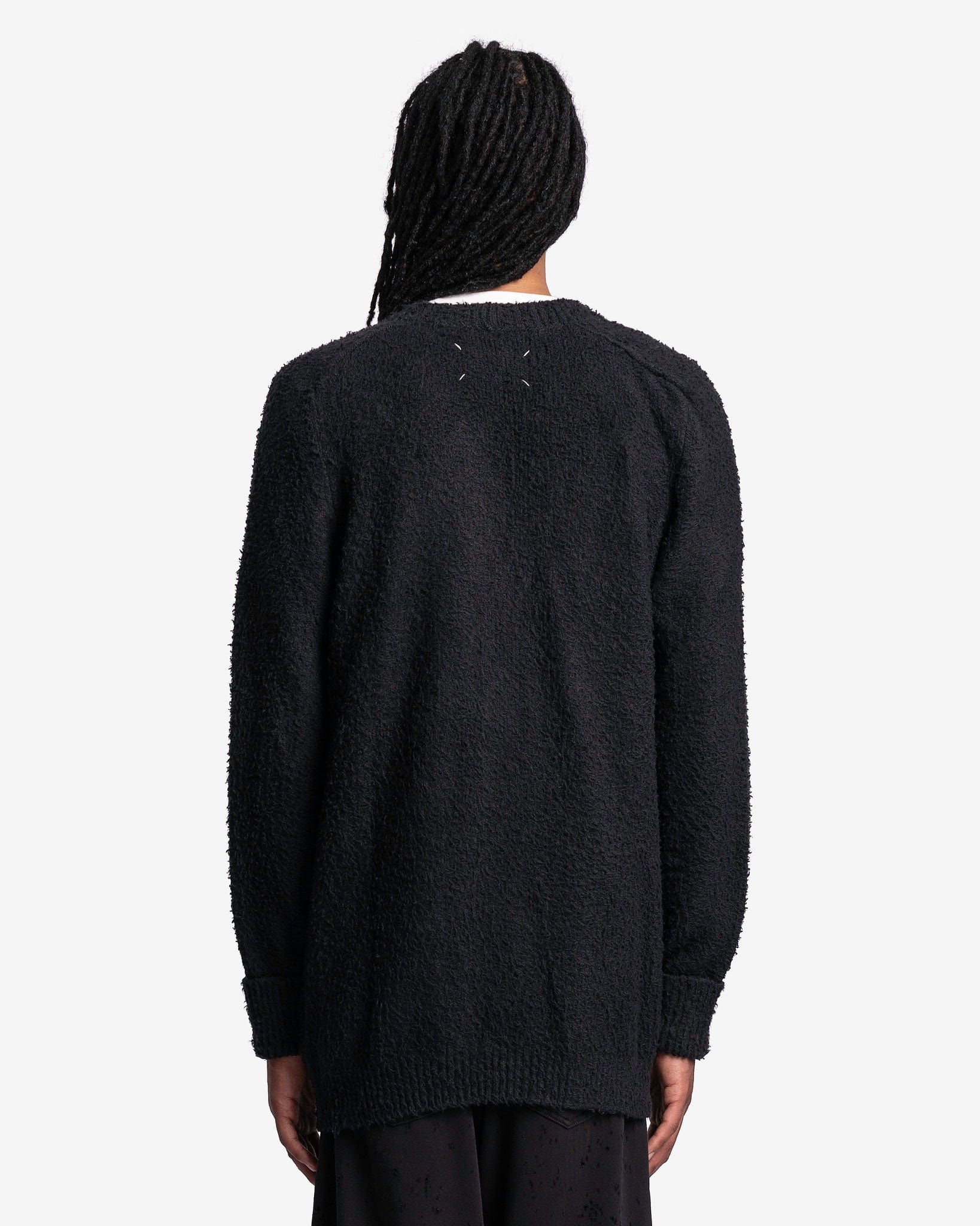 Оригінальна Oversized Piled Cardigan In Black Maison margiela – детальний вид
