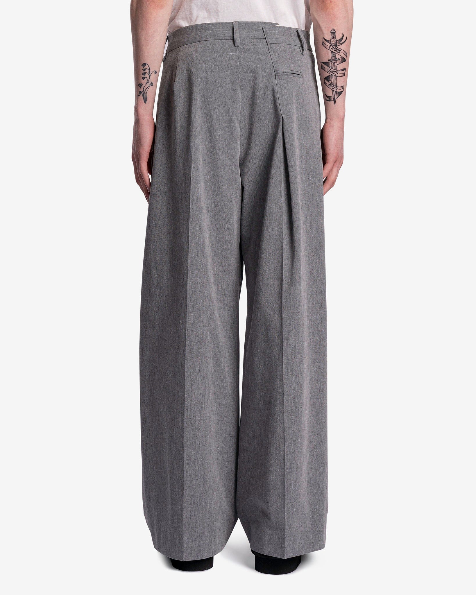 Оригінальна Oversized Trousers In Grey Melange Maison margiela – детальний вид