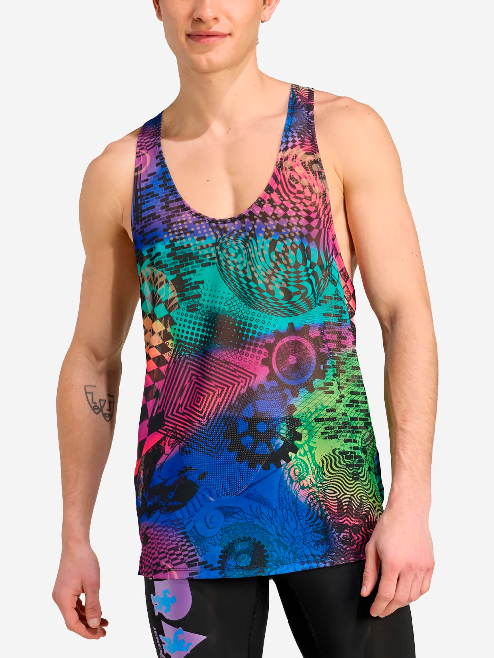 Three-Dimensional Print Tank Top X Jeremy Scott Adidas оригінал – Купити в Україні – вид ззаду - ADIDAS