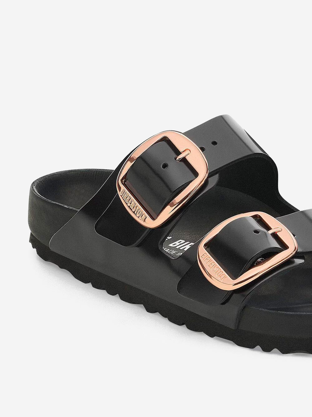 Arizona Big Buckle Exquisite Shine Black Birkenstock оригінал – Купити в Україні – вид ззаду - BIRKENSTOCK