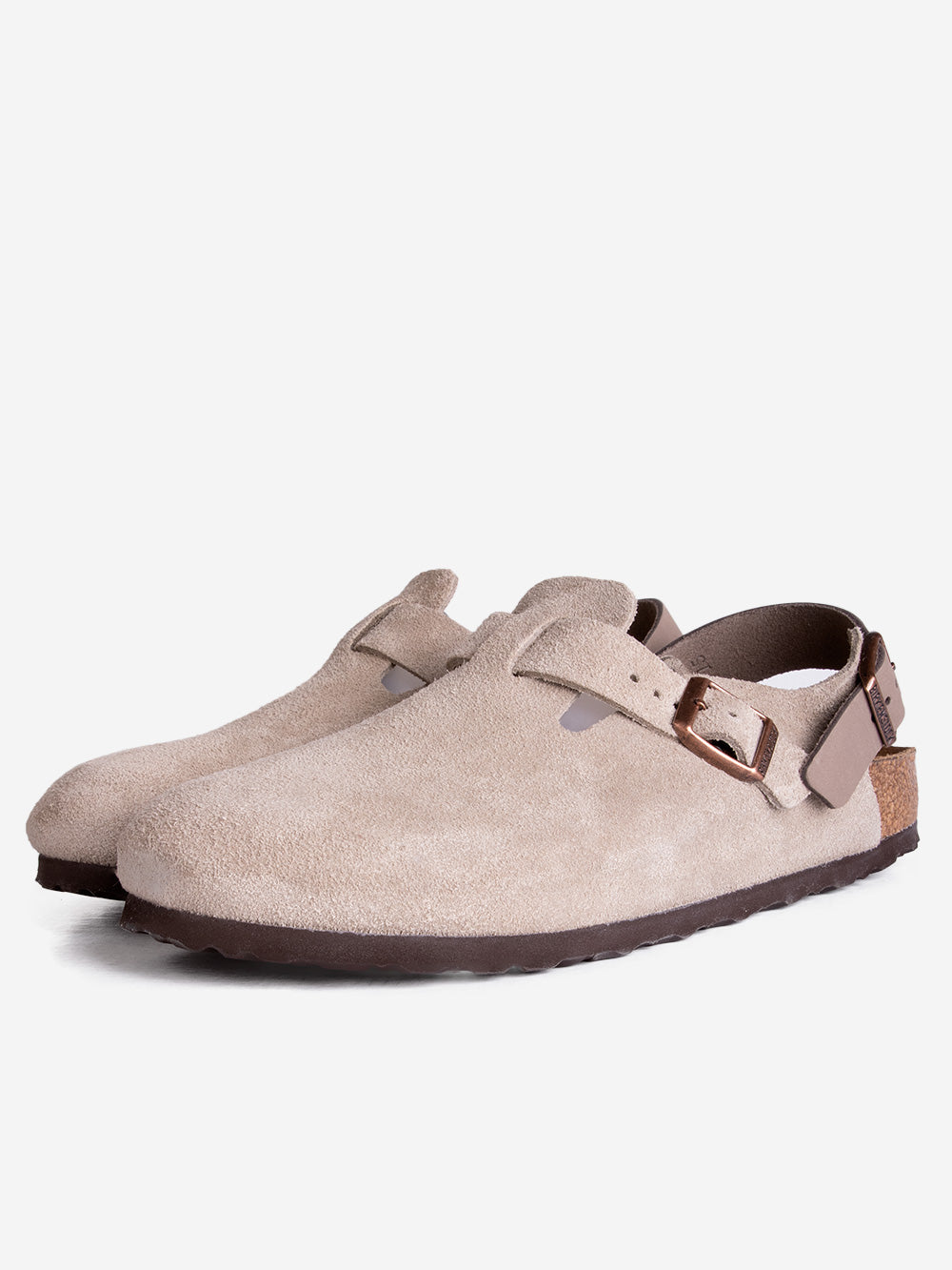 Taupe Tokio Suede Clogs Birkenstock оригінал – Купити в Україні – вид ззаду - BIRKENSTOCK