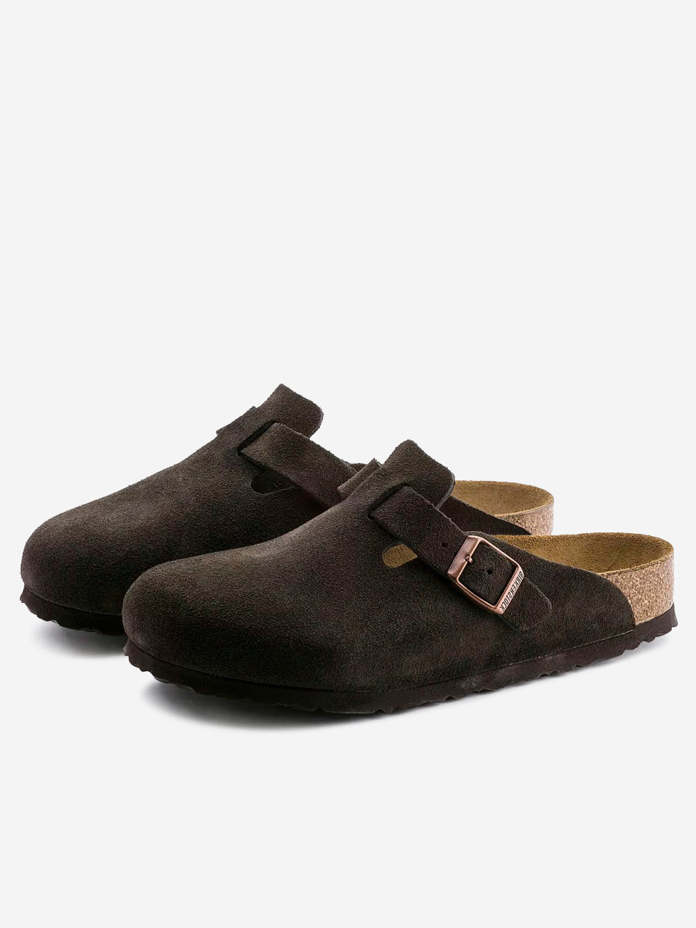 Оригінальна Boston Suede Brown Mocha Birkenstock – вид ззаду