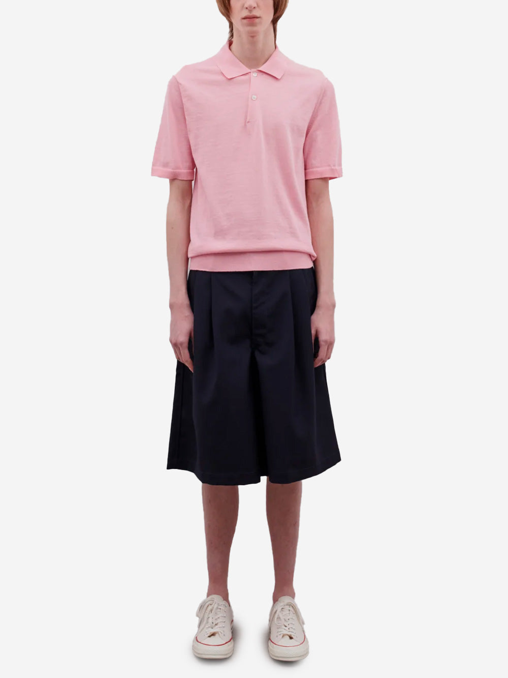 Оригінальна Pink Knit Short-Sleeved Polo Shirt Comme des garcons – вид ззаду