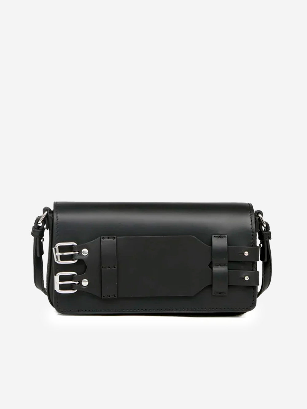 Оригінальна Black Leather Bracelet Bag With White Stitching Maison margiela – боковий вид - MAISON MARGIELA