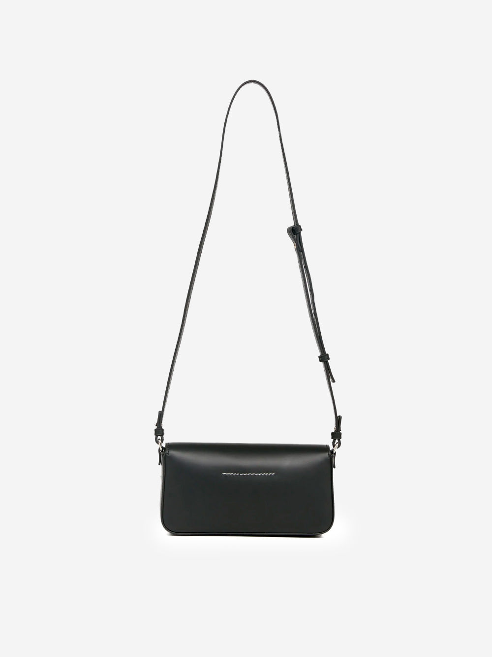 Оригінальна Black Leather Bracelet Bag With White Stitching Maison margiela – збільшений вид