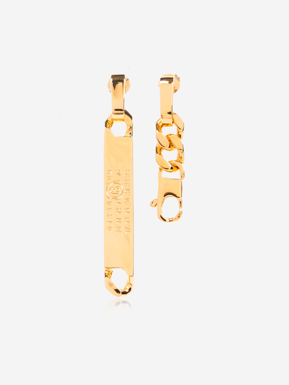 Numeric Gold Logo Dangle Earrings Maison margiela оригінал – Купити в Україні – боковий вид