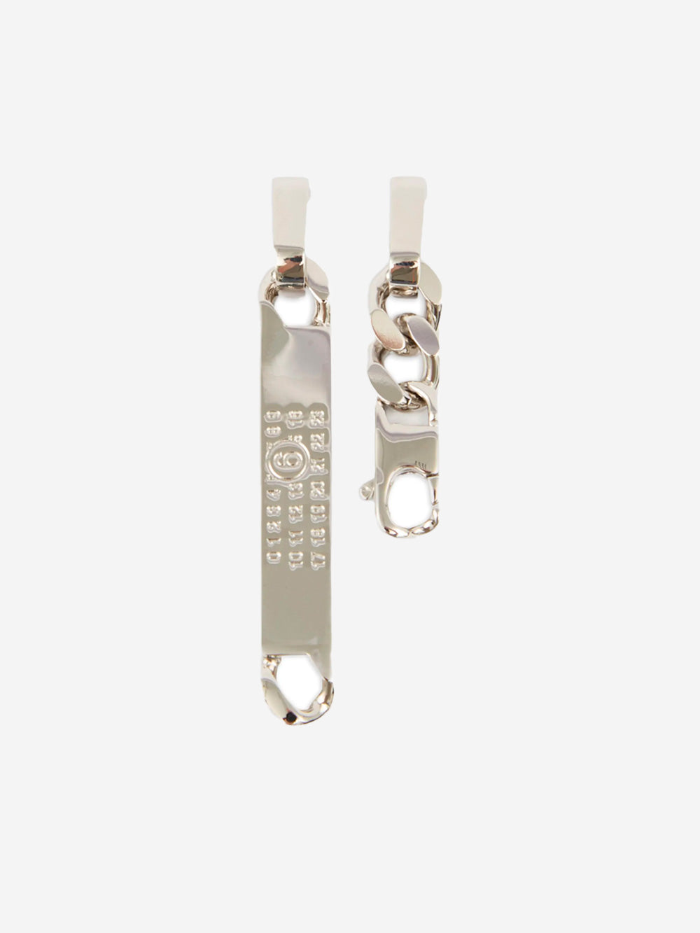 Оригінальна Numeric Silver Logo Dangle Earrings Maison margiela – боковий вид - MAISON MARGIELA