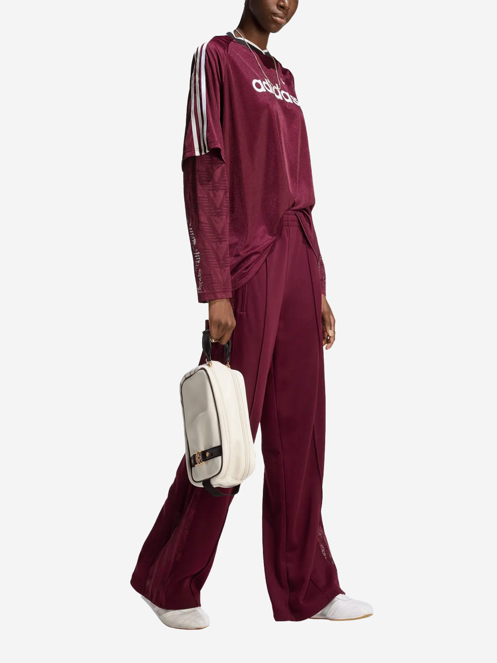 Оригінальна Maroon Firebird Sweatpants With Lace Adidas – вид ззаду