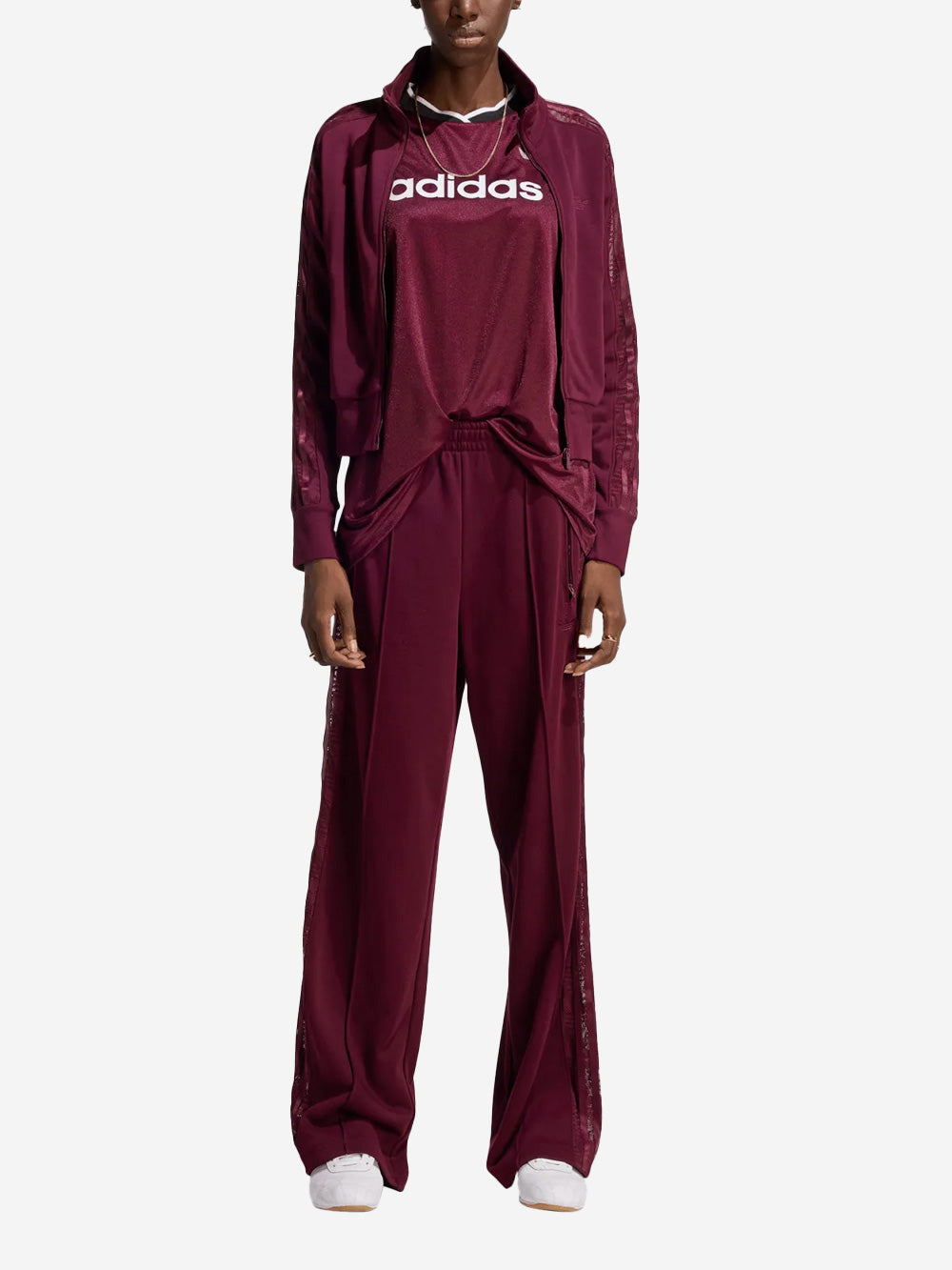 Оригінальна Burgundy Firebird Track Jacket With Lace Adidas – вид ззаду - ADIDAS