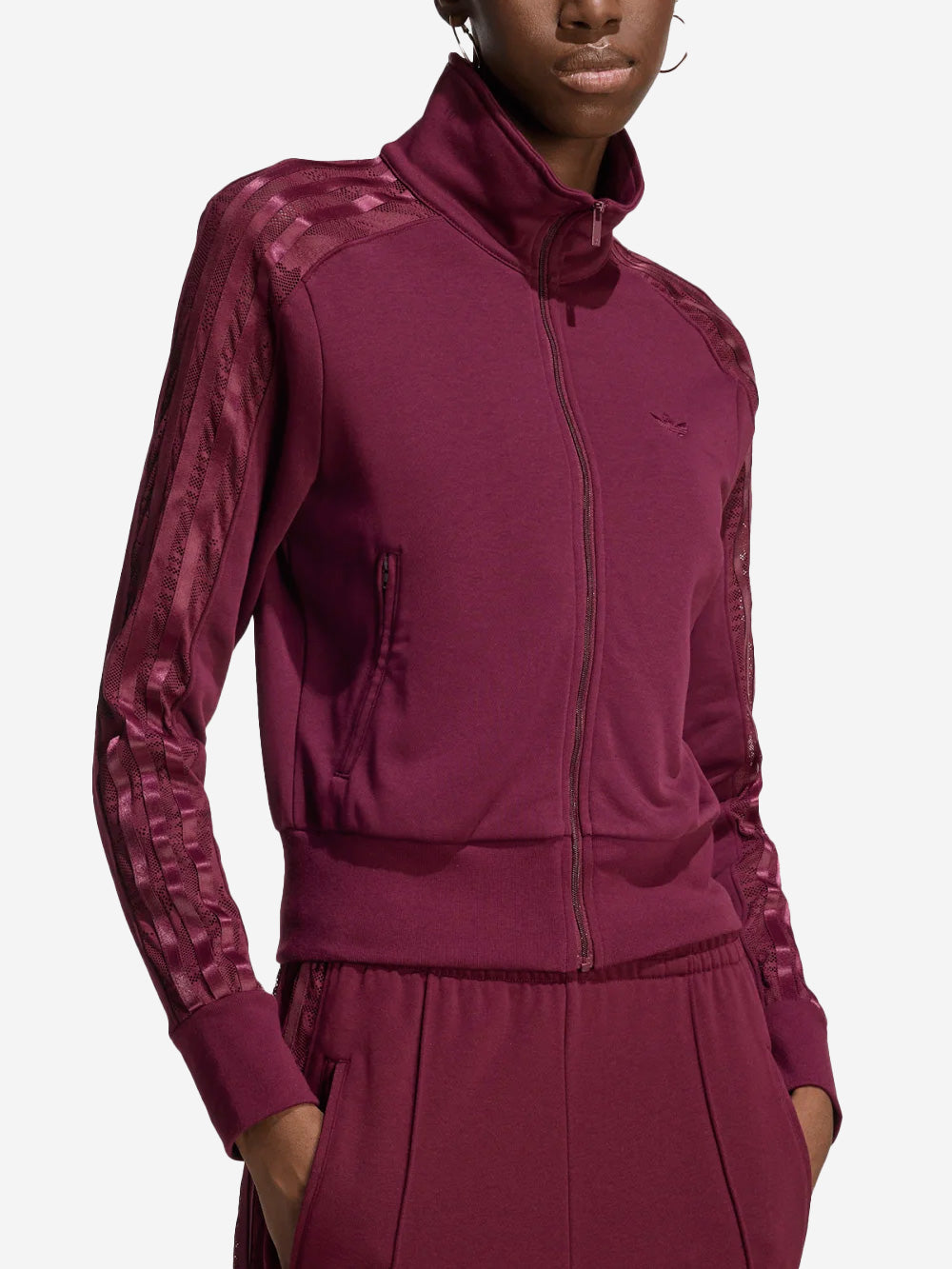 Оригінальна Burgundy Firebird Track Jacket With Lace Adidas – детальний вид