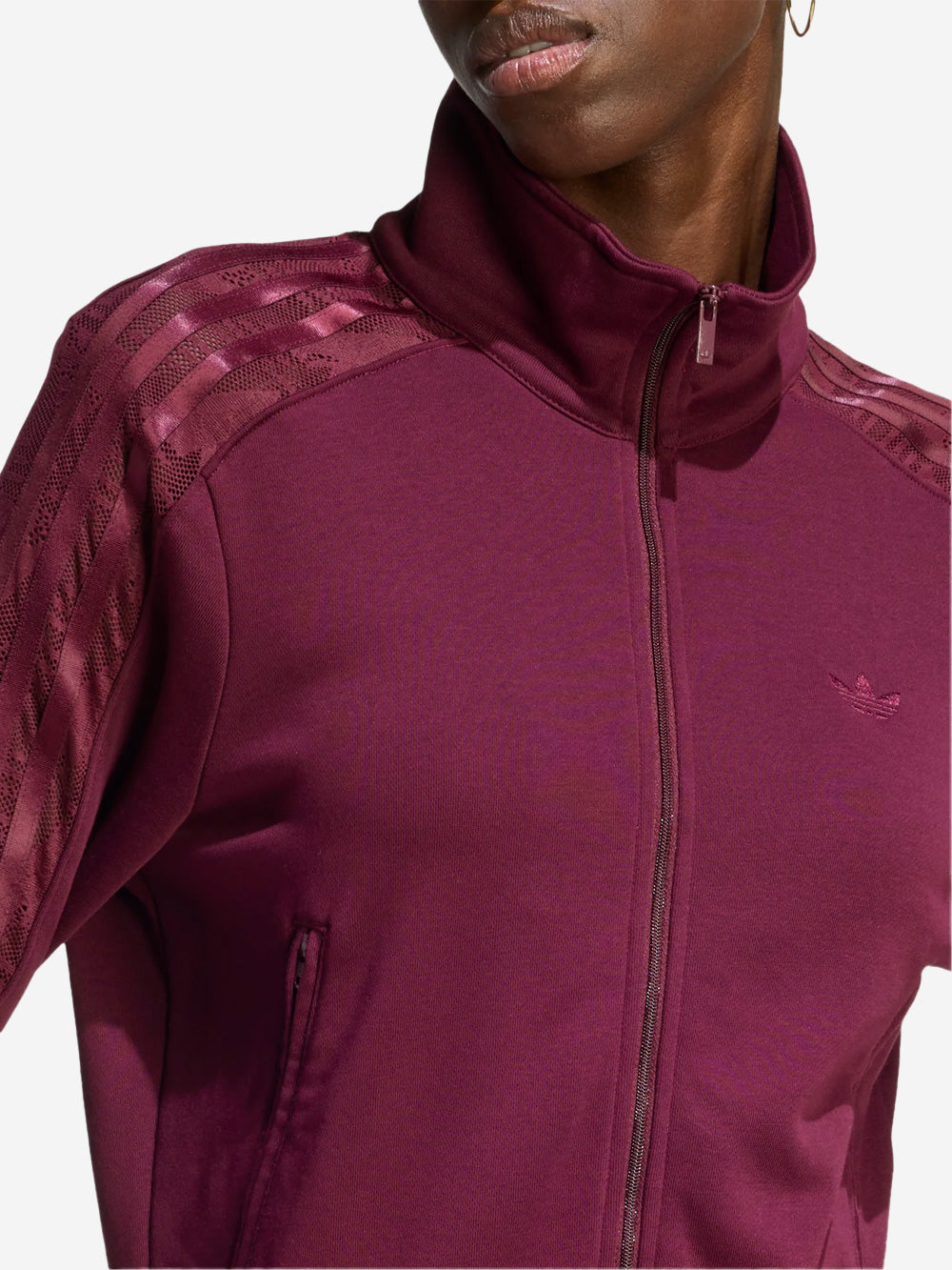Оригінальна Burgundy Firebird Track Jacket With Lace Adidas – збільшений вид - ADIDAS