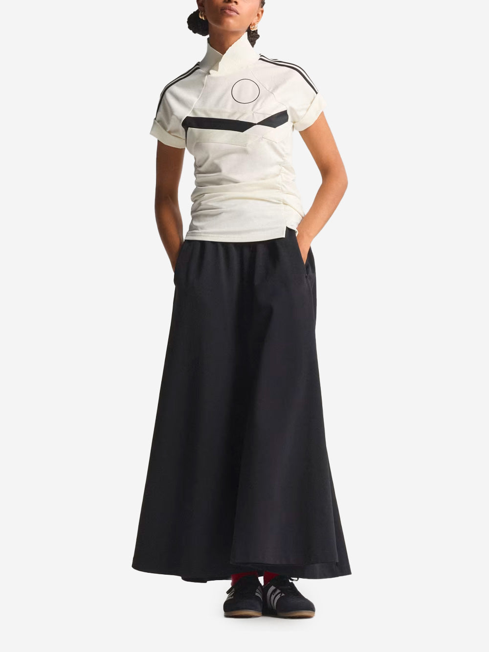 Deconstructed Jacquard Fabric Top With Collar Adidas оригінал – Купити в Україні – вид ззаду