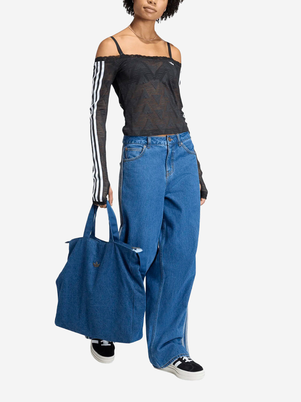 Bardot Fitted Top With Exposed Shoulders And Lace Details Adidas оригінал – Купити в Україні – вид ззаду - ADIDAS