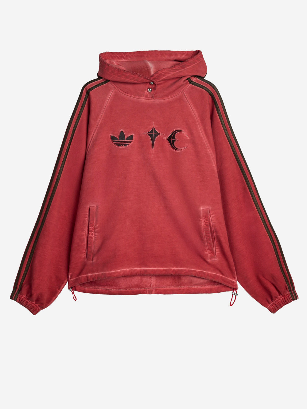 Red Sweat Hoodie X Thug Club Adidas оригінал – Купити в Україні – боковий вид