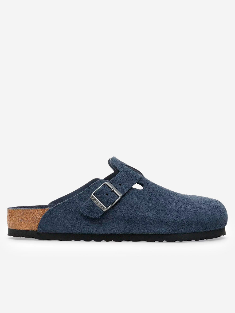 Boston Suede Blue Soft Footbed Birkenstock – Гарантія оригінальності – боковий вид