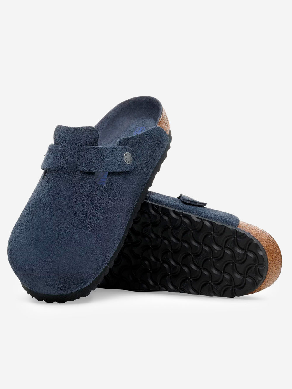 Boston Suede Blue Soft Footbed Birkenstock – Гарантія оригінальності – збільшений вид - BIRKENSTOCK