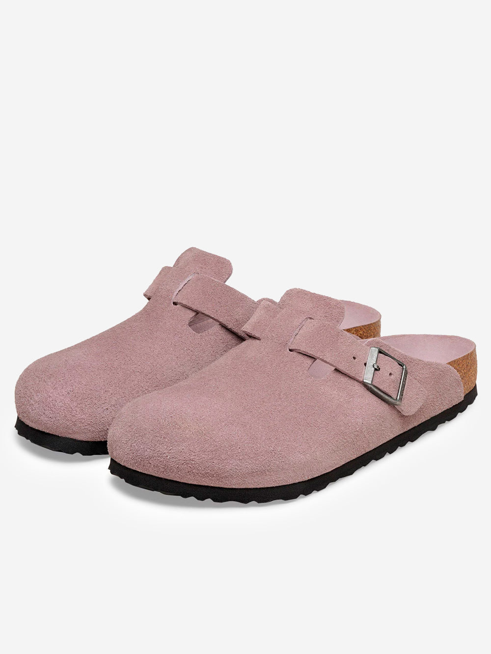 Boston Suede Faded Purple Soft Footbed Birkenstock оригінал – Купити в Україні – вид ззаду - BIRKENSTOCK