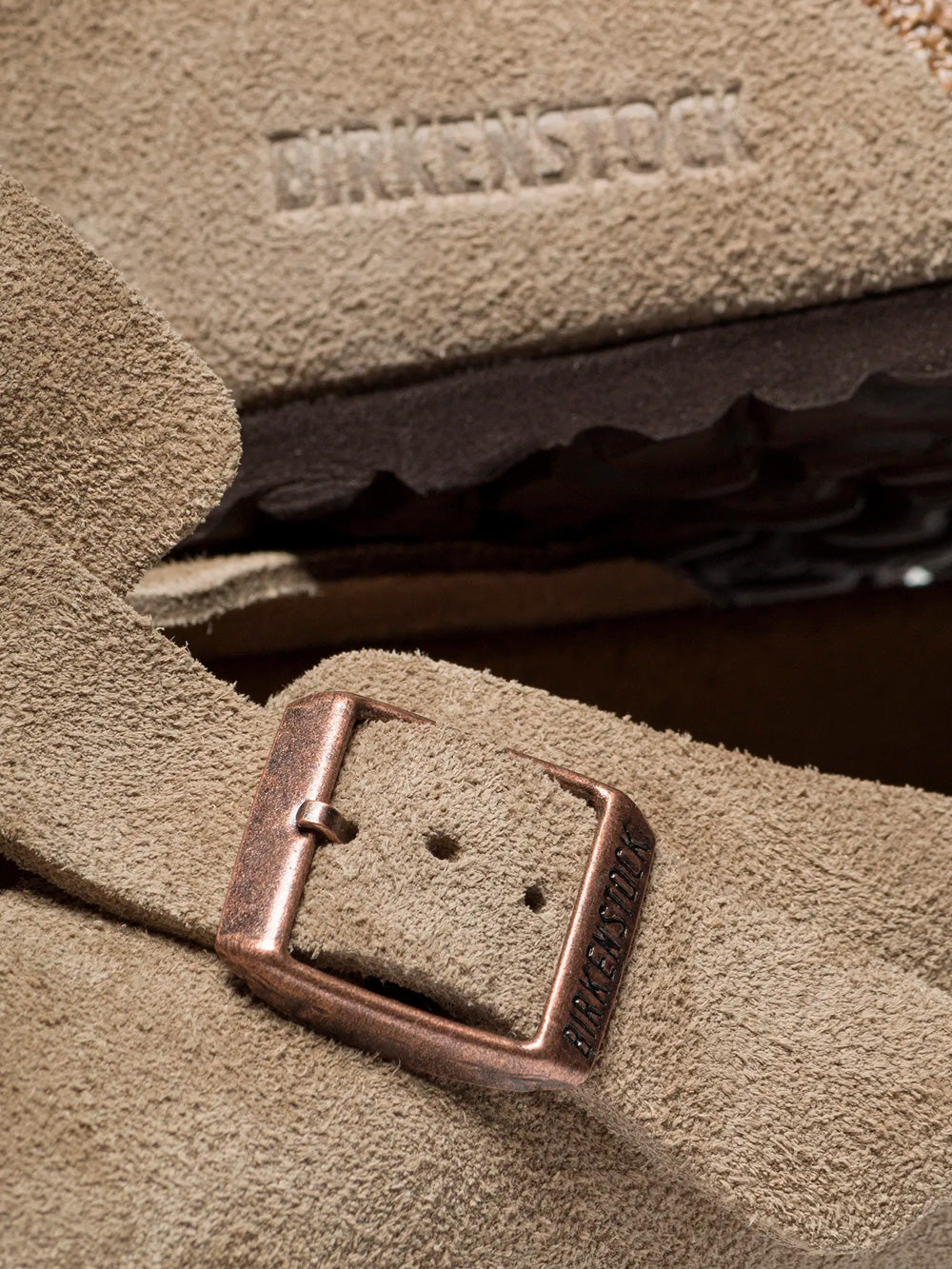 Boston Suede Taupe Soft Footbed Birkenstock – Гарантія оригінальності – детальний вид