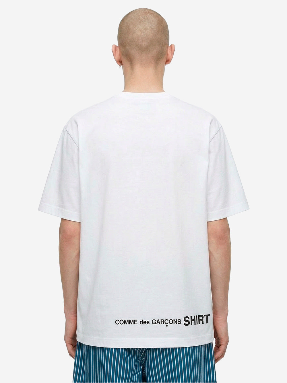 White Cotton Jersey T-Shirt With Cdg Logo On The Back Comme des garcons – Гарантія оригінальності – збільшений вид