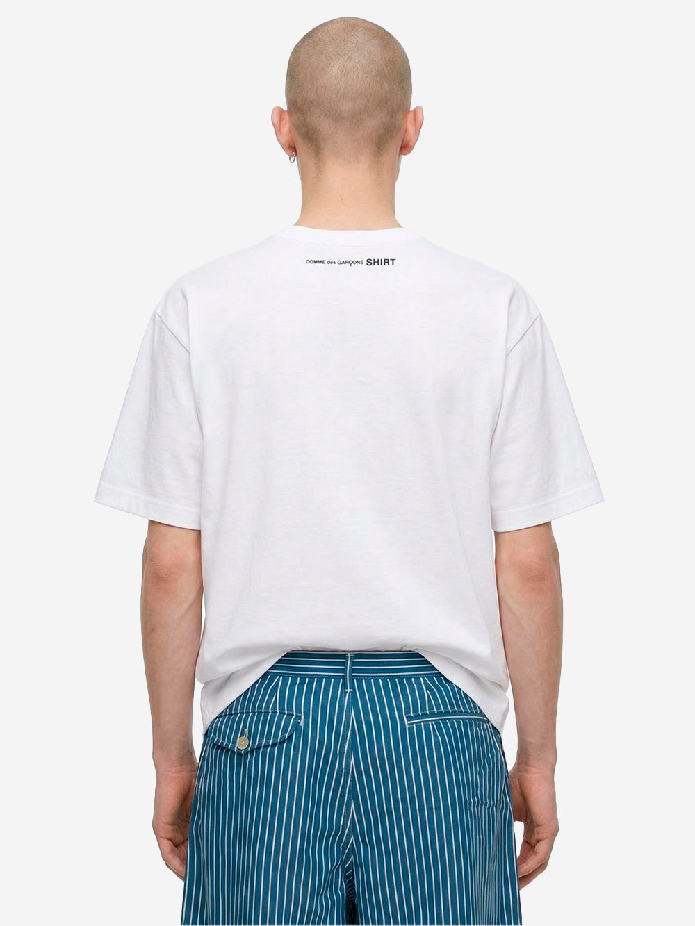 White Cotton Jersey T-Shirt With World Hope Graphic Comme des garcons оригінал – Купити в Україні – збільшений вид