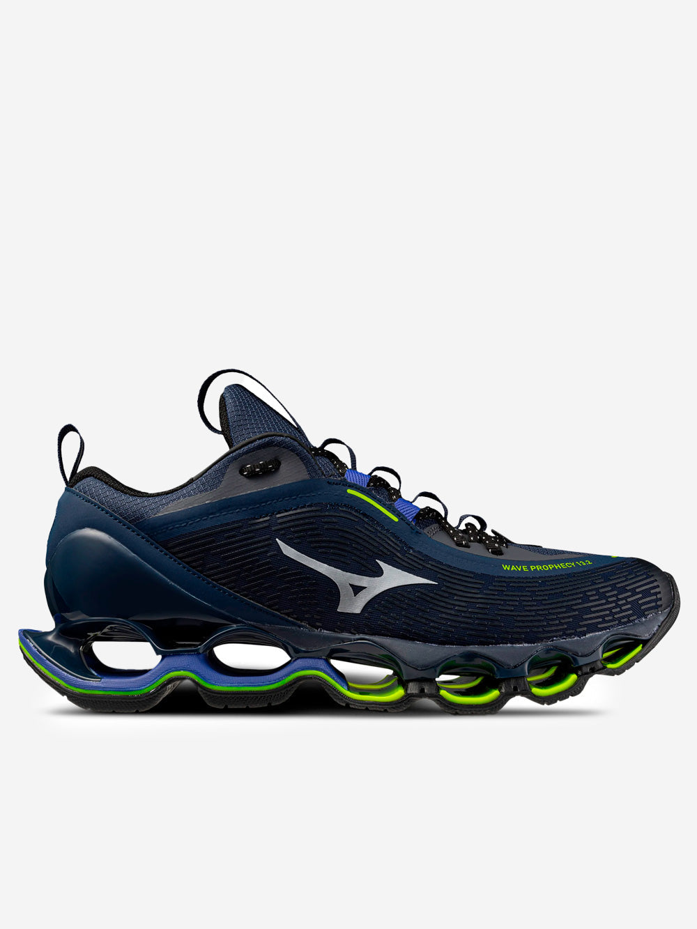 Оригінальна Wave Prophecy 13.2 Dress Blues Galaxy Silver Mizuno – боковий вид