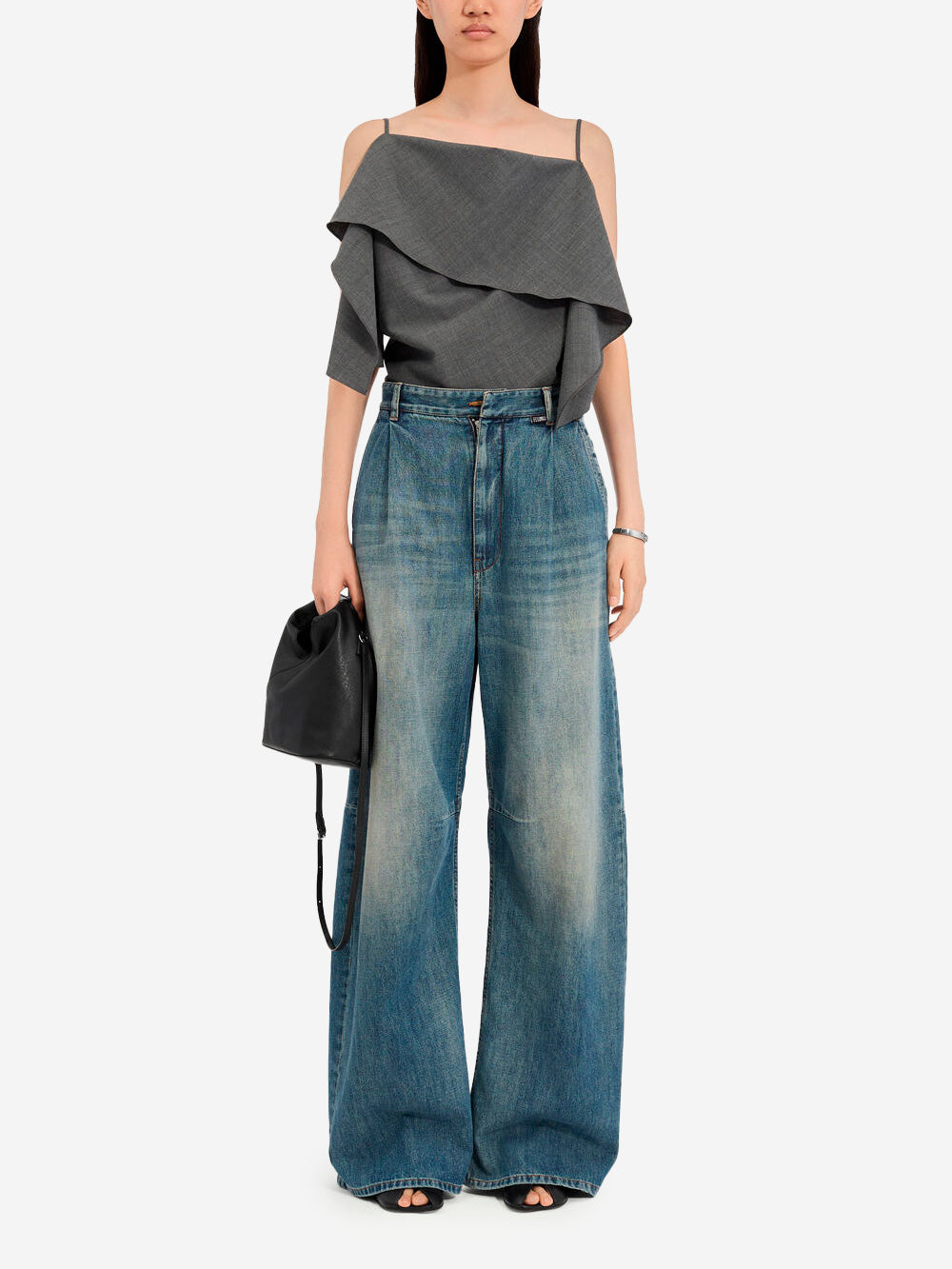 Wide Leg Jeans With Visible Breaks Maison margiela – Гарантія оригінальності – вид ззаду