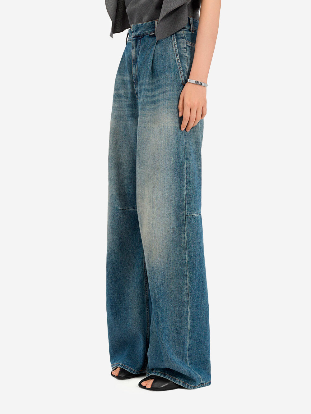 Wide Leg Jeans With Visible Breaks Maison margiela – Гарантія оригінальності – детальний вид
