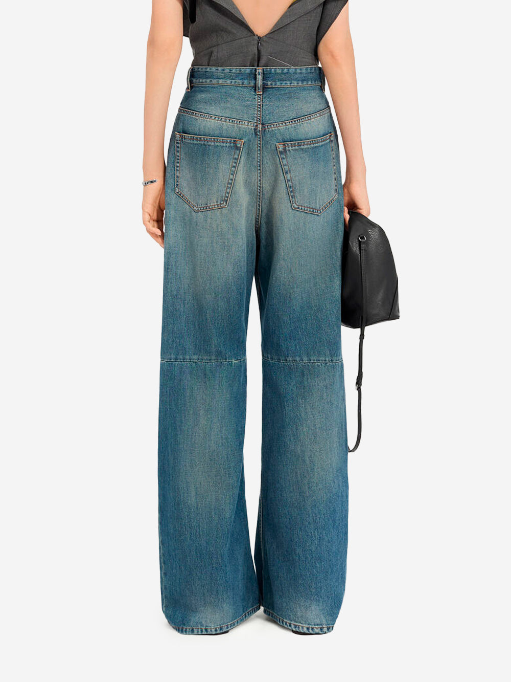 Wide Leg Jeans With Visible Breaks Maison margiela – Гарантія оригінальності – збільшений вид
